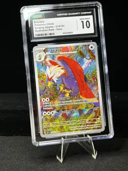 CGC 10 GEM MINT Braviary 214/191 Illustration RARE Pokemon Card Surging Sparks - Image 3