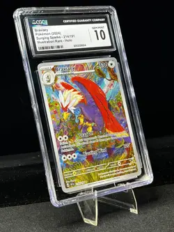 CGC 10 GEM MINT Braviary 214/191 Illustration RARE Pokemon Card Surging Sparks - Image 4