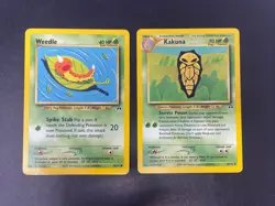 Weedle 70/75 & Kakuna 41/75 Neo Discovery Pokemon Cards - Image 1