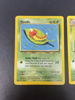 Weedle 70/75 & Kakuna 41/75 Neo Discovery Pokemon Cards - Image 2