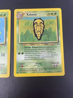 Weedle 70/75 & Kakuna 41/75 Neo Discovery Pokemon Cards - Image 3