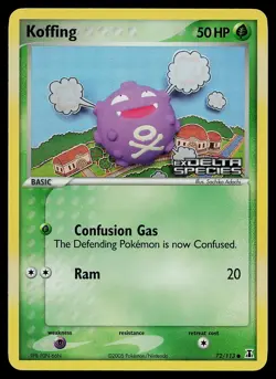 Pokemon Card - Koffing Delta Species 72/113 Reverse Holo Stamped - Image 1