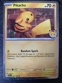 TWO Pikachu Pokemon Day 2026 051/162 30th Anniversary Promo Cards ONE TAIL SWIRL - Image 5