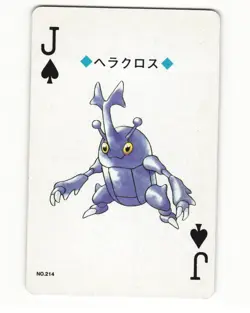 Heracross No. 214 Jack Of Spades 1999 Pokemon Poker Card Japanese LP - Image 1