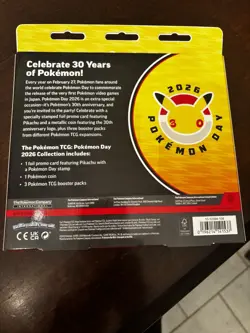 Pokemon Day 2026 Collection Box Promo Pikachu Card & 3 Booster Packs Sealed - Image 2