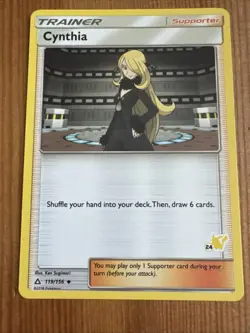 Cynthia Trainer Pokemon Supporter Card - Image 1