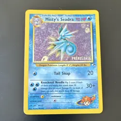 Pokemon Misty's Seadra Prerelease 9/132 Gym Heroes Promo WotC 70HP Holo Card - Image 1