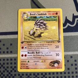 Brock’s Sandslash 1st Edition 36/132 Gym Challenge Non-Holo Pokemon Card NM/LP - Image 1