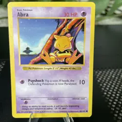 Pokemon TCG Abra Shadowless Common Card 43/102 Base Set - Image 1