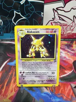 Pokemon Alakazam TCG Holo Rare Card 1/130 Base Set 2 Vintage WOTC 1999 - Image 1