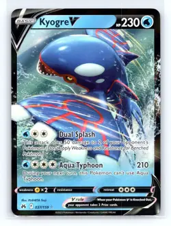 Kyogre V 037/159 Crown Zenith Ultra Rare Holo Pokemon TCG Card - Image 1