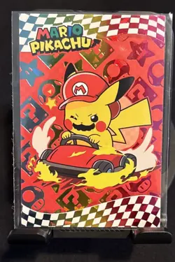 Rare Full Art Mario Pikachu Pokemon Card Database Rainbow Foil Low Pop 🏎🌈🐢 - Image 1