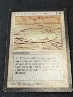 Circle of Protection White - Beta - Common - LP - MTG - Magic the Gathering - Wh - Image 1