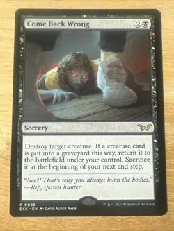 1x Come Back Wrong (0292) NM-Mint, English Duskmourn: House of Horror MTG Magic - Image 1