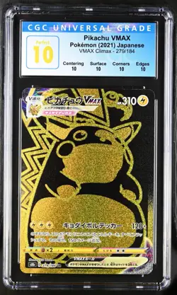 CGC PERFECT 10 2021 Pokemon Jpn.Swsh Vmax Climax Full Art/Pikachu Vmax #279 UR - Image 1