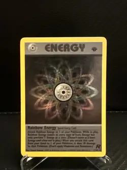 Pokemon TCG Team Rocket Rainbow Energy Holo Rare 1st Edition (17/82) - Image 1