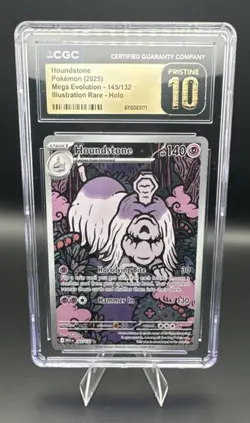Pokemon Houndstone 145/132 Mega Evolution Illustration Rare Holo CGC 10 2025 - Image 1