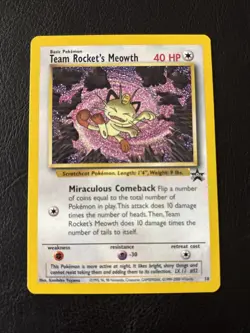 Pokemon Team Rockets Meowth 18 Black Star Promo WIZARDS OF THE COAST - Image 1