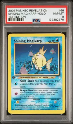 Shining Magikarp #66 2001 Pokemon Neo Revelation 1st Edition PSA 8 NM-Mint L1 - Image 1