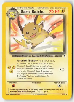 Pokemon - Dark Raichu - 7/110 (WotC Legendary Collection) #007/110 - Deck Exclus - Image 1