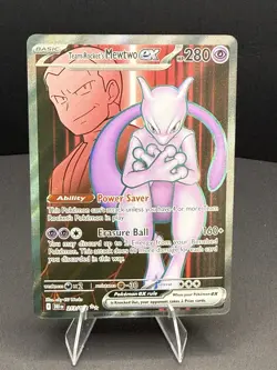 Team Rocket's Mewtwo ex 213/182 Sv10 Destined Rivals Ultra Rare Full Art Holo - Image 1