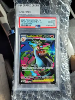 Pokemon 2025 Mega Charizard X ex 109 Ultra Rare Phantasmal Flames GEM MT PSA 10 - Image 1