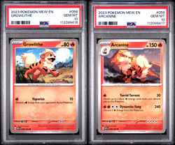 Growlithe & Arcanine - 058-059/165 - SV 151 - PSA 10 LOW POP - Pokemon TCG - Image 1