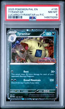 2025 POKEMON PAL EN-PALDEA EVOLVED #135 TYRANITAR PSA 8 - Image 1