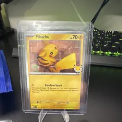 Pikachu 051/162 Common Temporal Forces Pokemon Stamped 30th Anniversary LP - Image 1