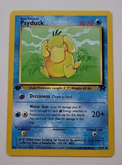 Pokemon TCG Psyduck Team Rocket 65/82 Regular 1st Edition Common - Image 1