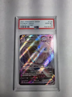 Pokemon Mew VMAX Fusion Strike Full Art Holo Ultra Rare 114/264 PSA 10 - Image 1
