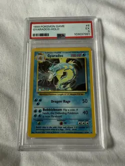 1999 POKEMON BASE SET UNLIMITED #6 GYARADOS-HOLO PSA 5 - Image 1