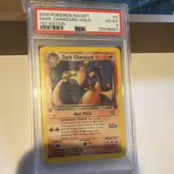 Pokemon TCG 2000 Dark Charizard 4/82 Team Rocket Holo 1st Edition PSA 4 - Image 1