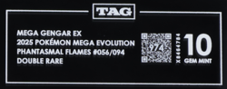 2025 Pokemon ME Phantasmal Flames 056/094 Mega Gengar EX RR TAG 10 (974) - Image 3