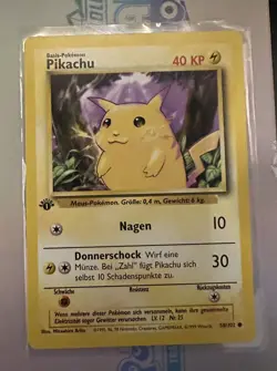 Pokemon TCG 1st Edition Base Set GERMAN Pikachu 58/102 NM - Image 1