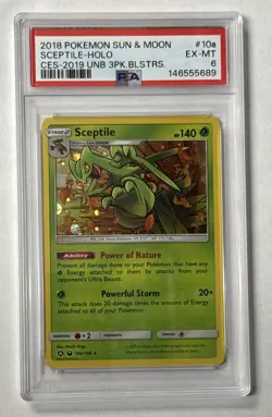 2018 POKEMON SUN & MOON CELESTIAL STORM #10A SCEPTILE HOLO PSA 6 EX-MT - Image 1