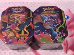 Pokemon TCG Mega Charizard X & Y EX Tins New SET OF 2 Mega Evolution SHIPS TODAY - Image 2