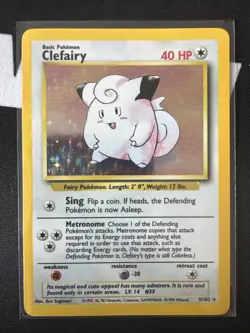 1999 Pokemon Base Set - #5/102 Clefairy Holo (Rare) NM - Image 1