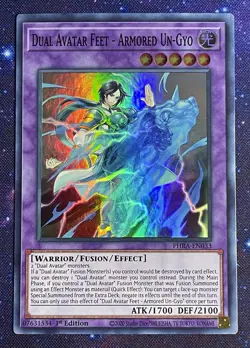Yu-Gi-Oh! TCG, Dual Avatar Feet - Armored Un-Gyo PHRA-EN033 1st Ed. Super Rare - Image 1