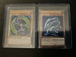 QCR Blue-Eyes White Dragon Dark Magician Quarter Century Yugioh Original Artwork - Image 1