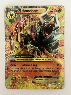 Mega M Houndoom EX 22/162 XY BREAKthrough Pokemon TCG Card Holo Ultra Rare LP - Image 1