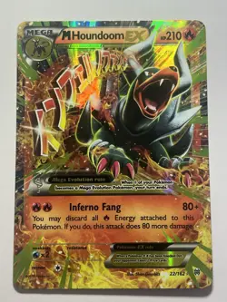 Mega M Houndoom EX 22/162 XY BREAKthrough Pokemon TCG Card Holo Ultra Rare LP - Image 2