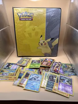 Pokemon Lot Locker Find 630 Cards In Binder 64 Loose Foil Cards 694 Cards In All - Image 1