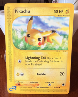 Pikachu 124/165 Pokemon 2002 Expedition e-Card Series (Regular Finish) NM - Image 1