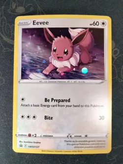 Pokemon Eevee TCG SWSH127 Black Star Promo Cosmos Holo Rare Card NM Condition - Image 1