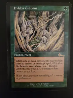 MTG Hidden Gibbons Urza’s Legacy 1999 ULG #107 Vintage Green Enchantment LP - Image 1