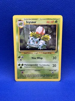 Ivysaur 30/102 Base Set Unlimited Pokemon Uncommon LP - Image 1