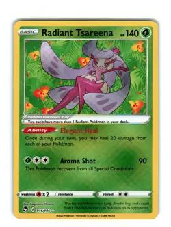 Radiant Tsareena - 016/195 Silver Tempest Holo Rare Pokemon - NM - Image 1