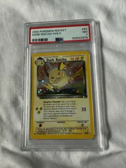 2000 Pokemon Rocket Dark Raichu 83/82 Holo PSA 7 - Image 1