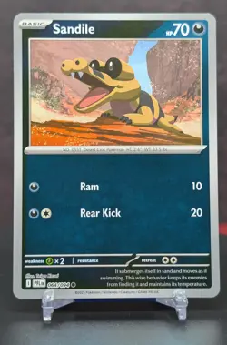 Pokemon Sandile #064/094 Reverse Holo Phantasmal Flames English - Image 1